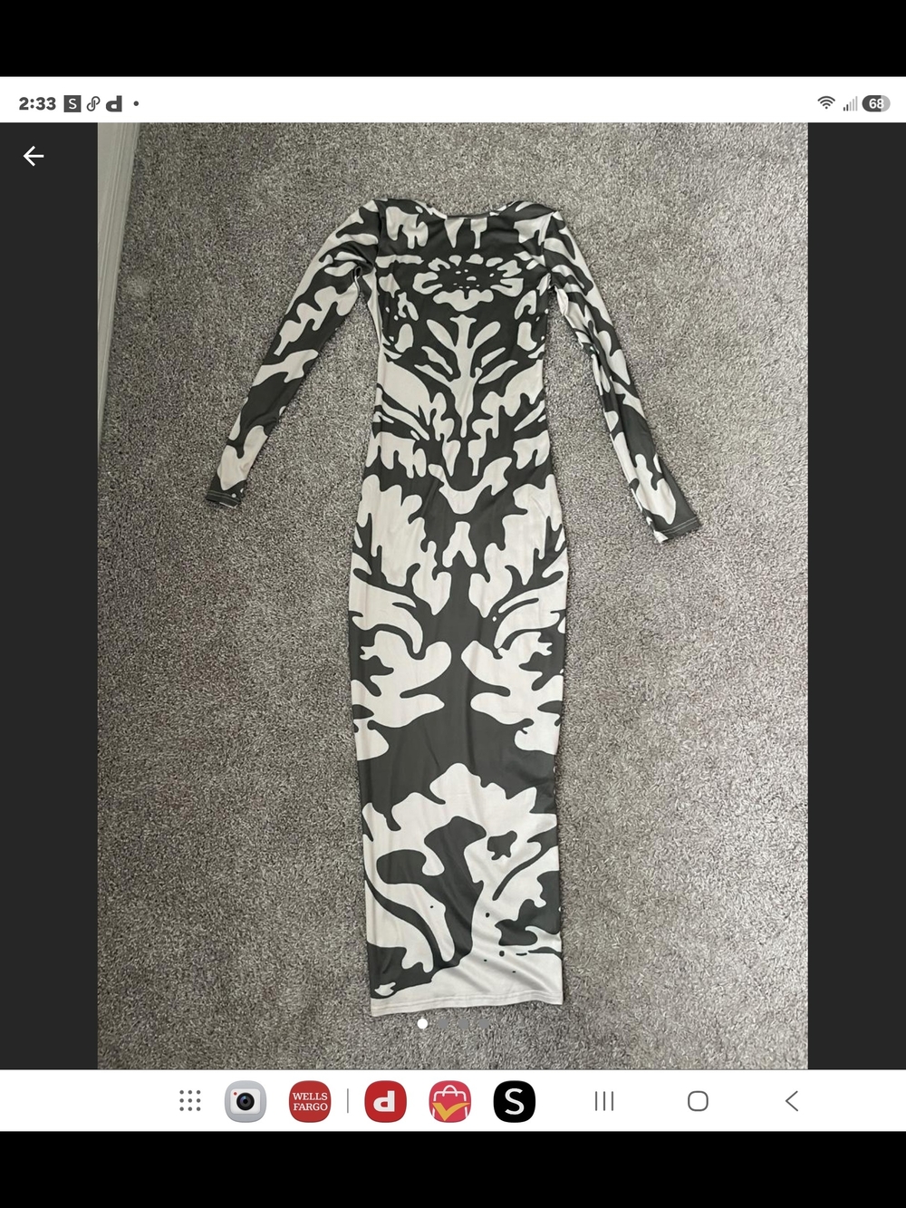 Mew Mews Black & White Printed Long Sleeve Maxi Dress